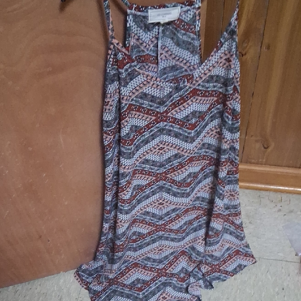 Blue and Pink Asymmetrical Camisole Top